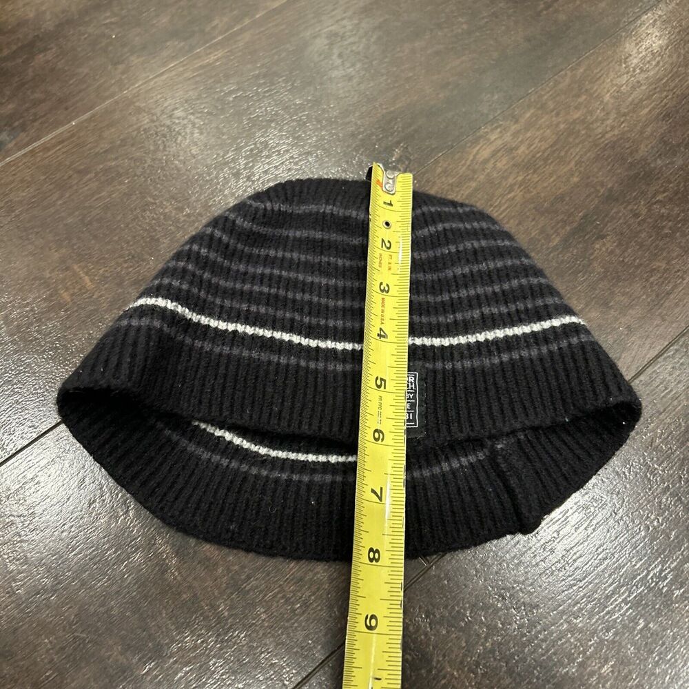 Outdoor Research Gray Stripe Black Wool Blend Beanie Skull Cap Winter Snow One - Picture 7 of 12